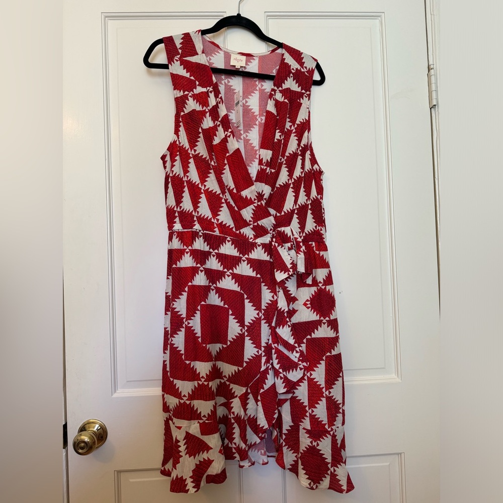 Anthropologie Plenty by Tracey Reese Red White Dress Size XL